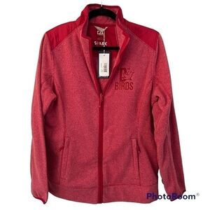New with tags Cutter & Buck red fleece full zip sweater jacket L Spark Systems.